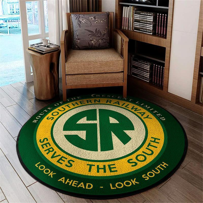 Railspirit Living Room Round Mat Southern Railway Circle Rug