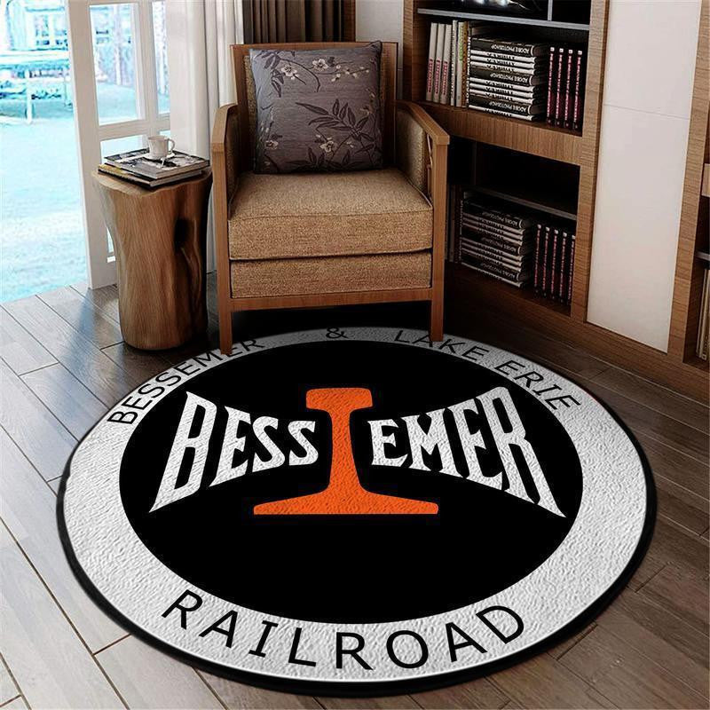 Railspirit Bessemer Round Mat Bessemer And Lake Erie Railroad Round Floor Mat Room Rugs Carpet Outdoor Rug Washable Rugs