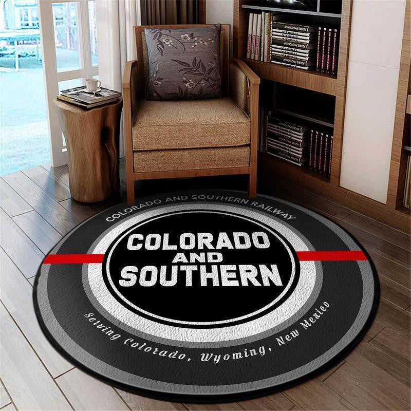 Railspirit Csrr Living Room Round Mat Cs Colorado And Southern Railway Circle Rug