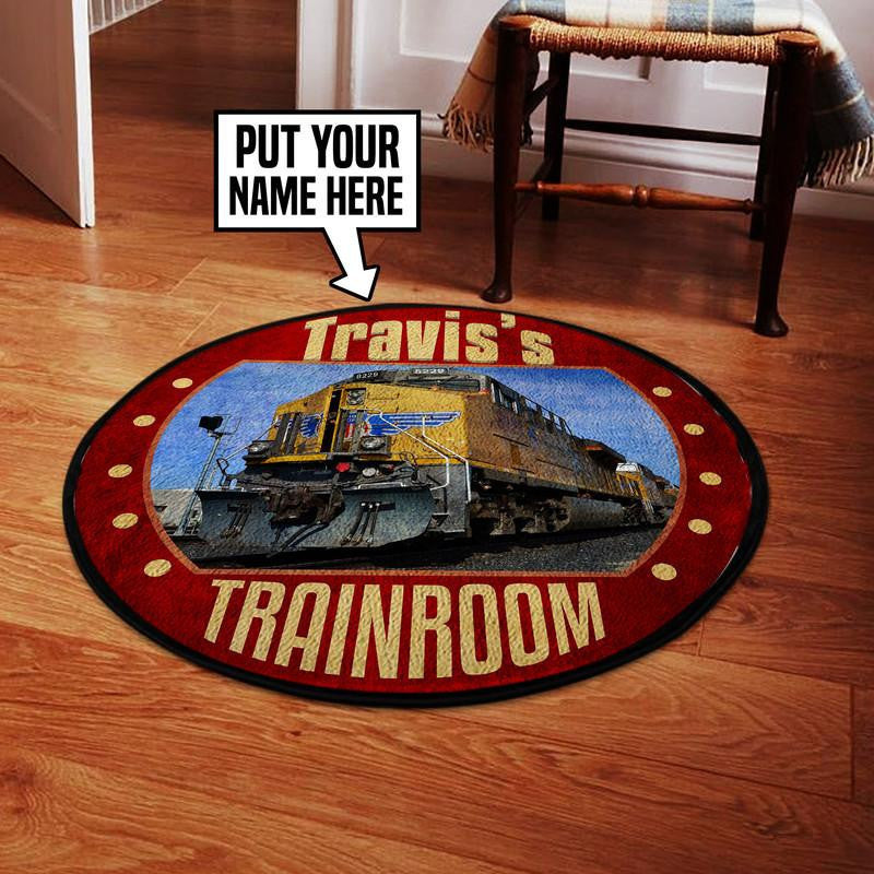 Railspirit Personalized Up Union Pacific Railroad Living Room Round Mat Circle Rug