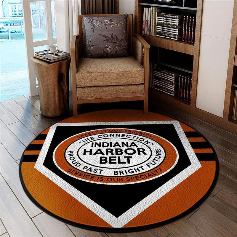 Railspirit Ihb Round Mat Ihb Indiana Harbor Belt Railroad Round Floor Mat Room Rugs Carpet Outdoor Rug Washable Rugs