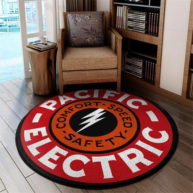 Railspirit Perr Living Room Round Mat Pacific Electric Railroad Circle Rug