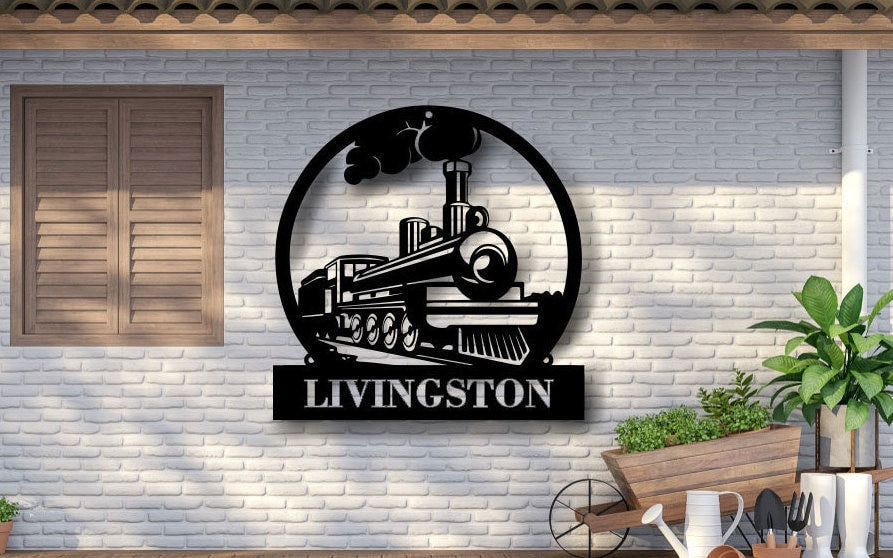 Railspirit Train Metal Sign Metal Wall Decor, Custom Metal Name Sign, Railroad Signs, Railway Sign, Train Sign, Train Room, Train Decor, Metal Sign Laser