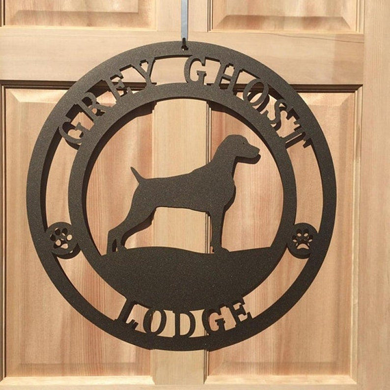 Railspirit Pick Your Breed Personalized Dog Sign Established Sign Family Name Sign Metal Sign Dog Sign Farm Sign Dog Lover Gift Dog Trainer Sign