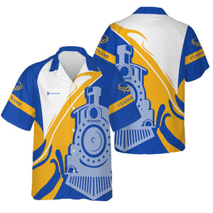 Railspirit Personalized Long Island Railroad Hawaiian Shirt Flame-Inspired Style Shirt Gift Idea For Train Lovers