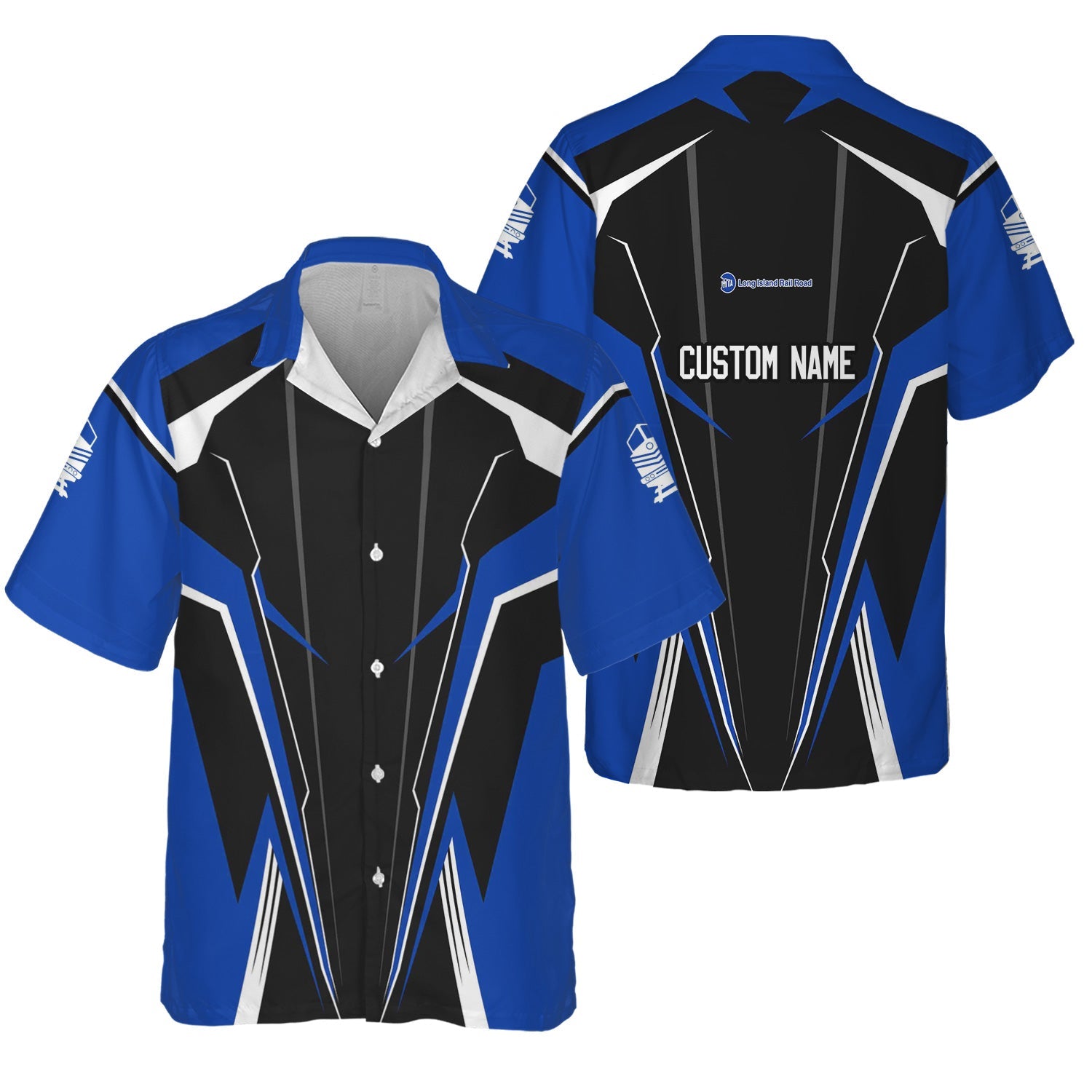 Railspirit Personalized Long Island Railroad Hawaiian Shirt Lightning-Edge Design Train Shirt For Railroad Lovers