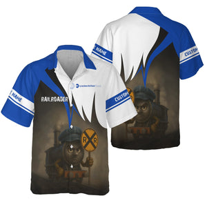 Railspirit Personalized Long Island Railroad Hawaiian Shirt Angry Train Hawaiian Shirt Gift Idea For Train Lover