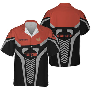 Railspirit Personalized Long Island Railroad Hawaiian Shirt Track-Inspired with Custom Job Position Train Shirt