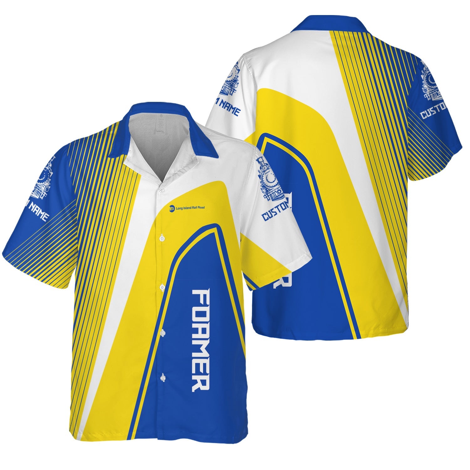 Railspirit Personalized Long Island Railroad Hawaiian Shirt Vibrant Striking Style Shirt For Rail Enthusiasts