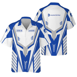 Railspirit Personalized Long Island Railroad Hawaiian Shirt Workwear-Inspired with Custom Position Train Shirt