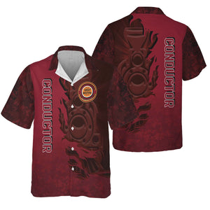 Railspirit Personalized Chicago Great Western Railroad Hawaiian Shirt Blazing Style with Custom Position Train Shirt