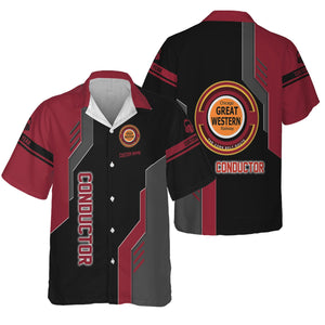 Railspirit Personalized Chicago Great Western Railroad Hawaiian Shirt Unique Railway Style with Custom Job Train Shirt