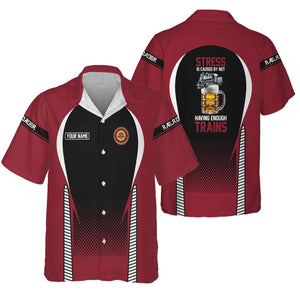 Railspirit Personalized Chicago Great Western Railroad Hawaiian Shirt Stress Is Caused By Not Having Enough Trains Shirt All Over Print