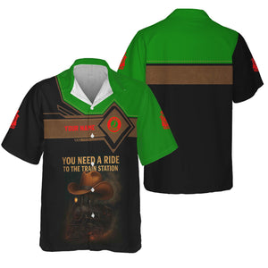 Railspirit Personalized Elgin Joliet And Eastern Railroad Hawaiian Shirt You Need A Ride To The Train Station Shirt For Train Lovers