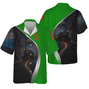 Railspirit Personalized Elgin Joliet And Eastern Railroad Hawaiian Shirt Steampunk Locomotive with Custom Year Train Shirt