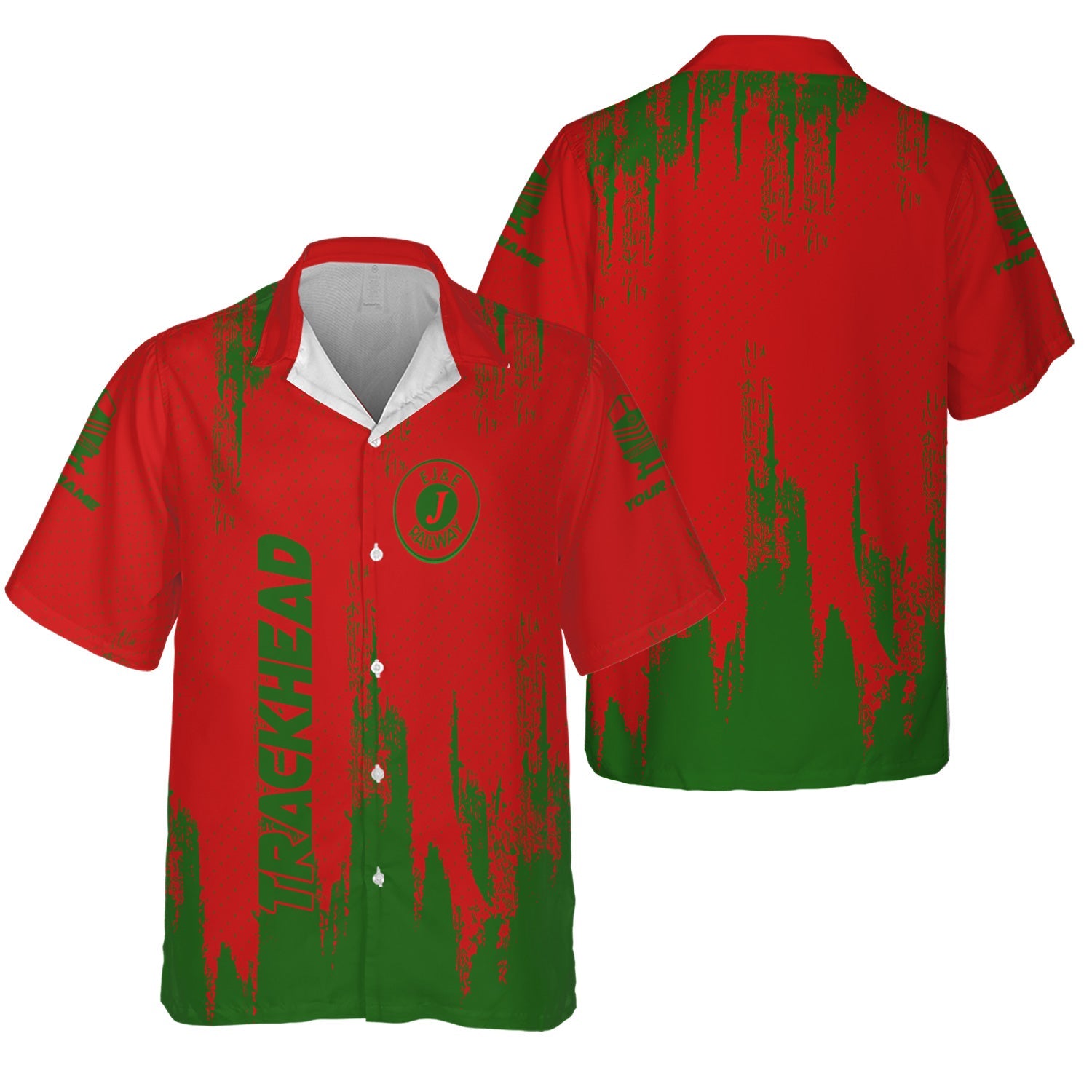 Railspirit Personalized Elgin Joliet And Eastern Railroad Hawaiian Shirt Paint Impact Design Train Shirt for Trackhead