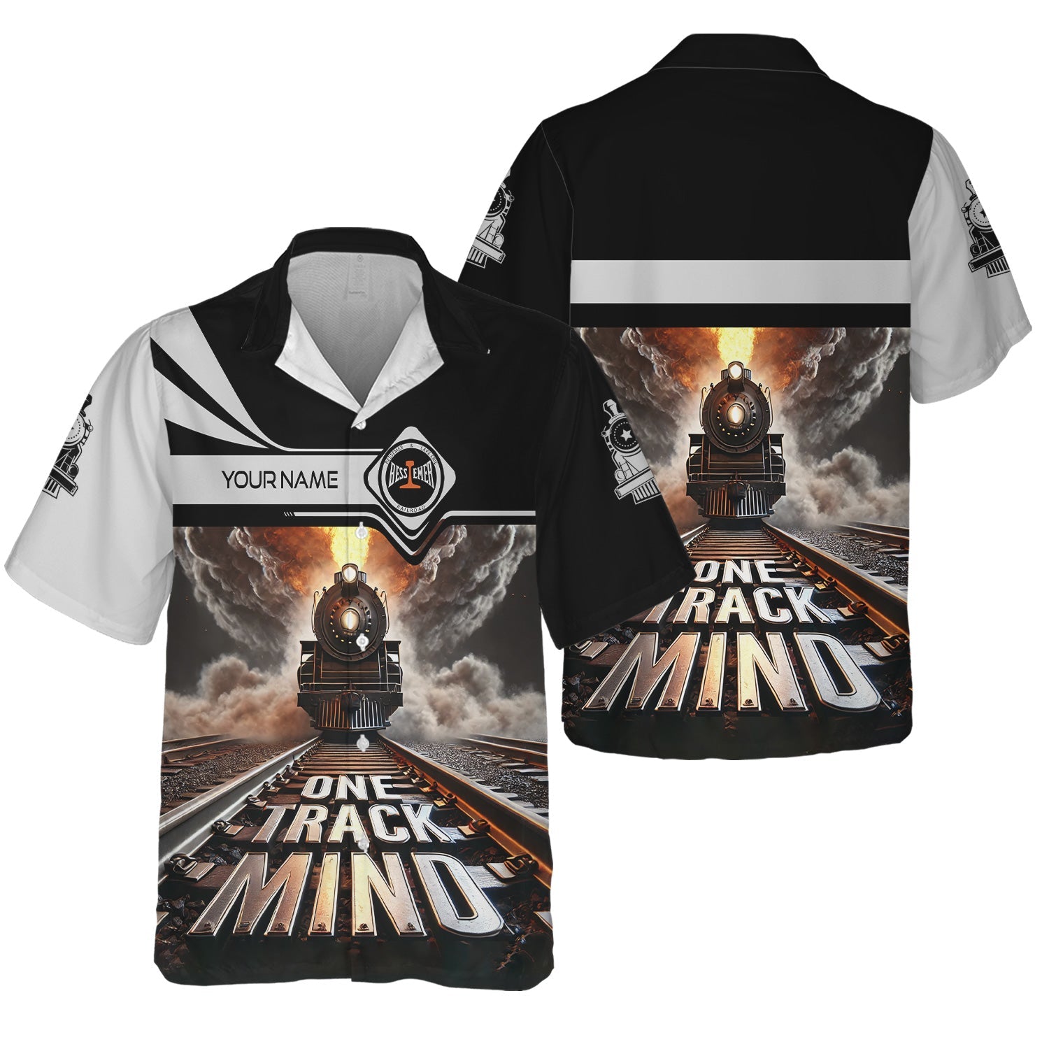 Railspirit Personalized Bessemer And Lake Erie Railroad Hawaiian Shirt One Track Mind Train Printed Shirt