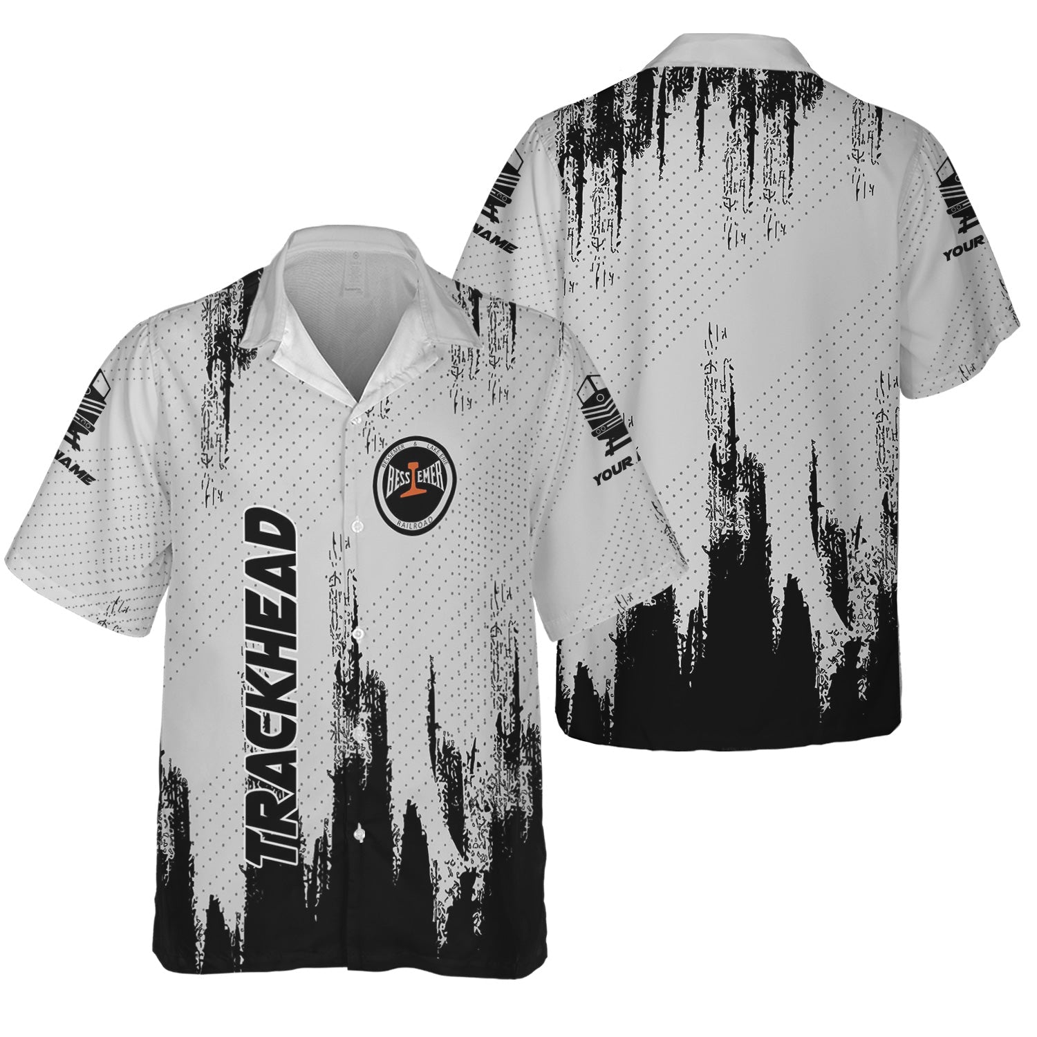 Railspirit Personalized Bessemer And Lake Erie Railroad Hawaiian Shirt Paint Impact Design Train Shirt for Trackhead