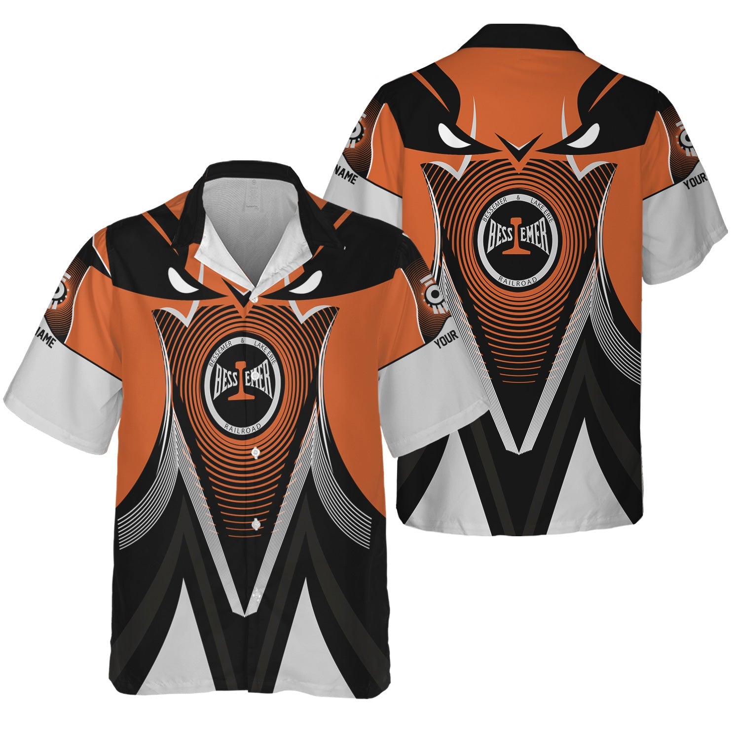 Railspirit Personalized Bessemer And Lake Erie Railroad Hawaiian Shirt Vibrant Graphic Pattern Shirt For Train Enthusiasts