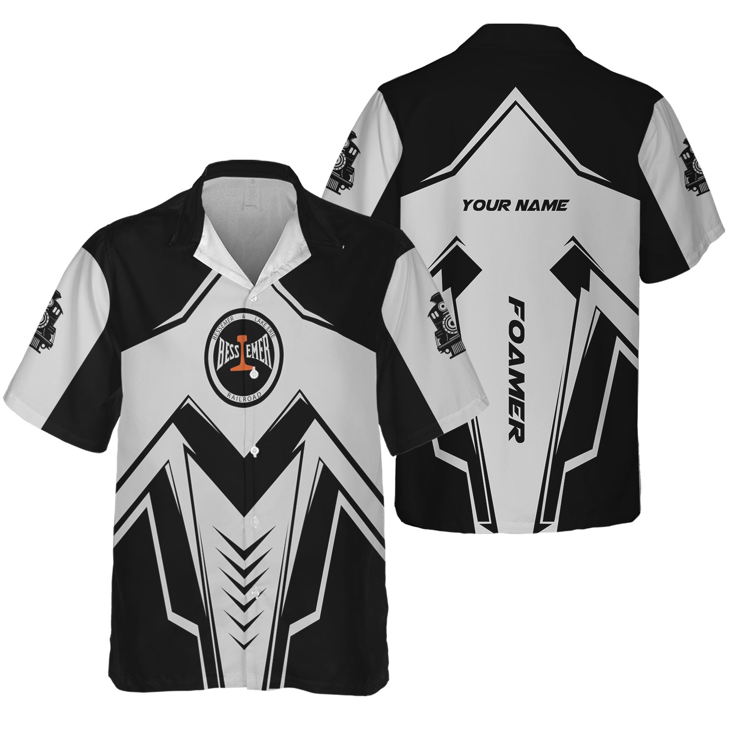 Railspirit Personalized Bessemer And Lake Erie Railroad Hawaiian Shirt Railway Trainspotter Style Shirt Gift Idea For Foamers