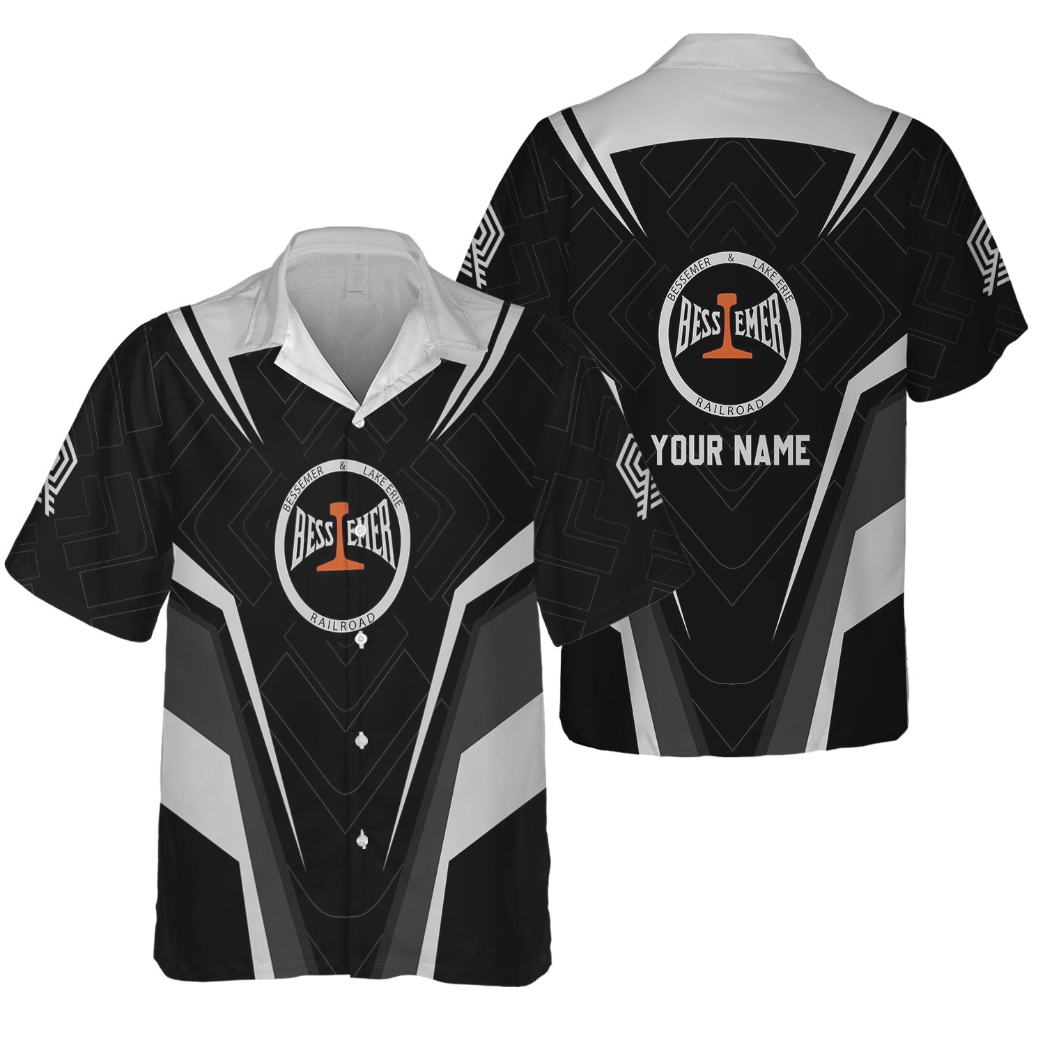 Railspirit Personalized Bessemer And Lake Erie Railroad Hawaiian Shirt Railway Inspired Apparel Train Shirt For Train Lovers