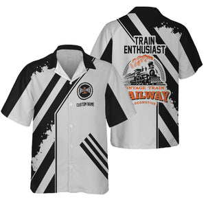 Railspirit Personalized Bessemer And Lake Erie Railroad Hawaiian Shirt Locomotive Design Train Shirt for Train Enthusiast