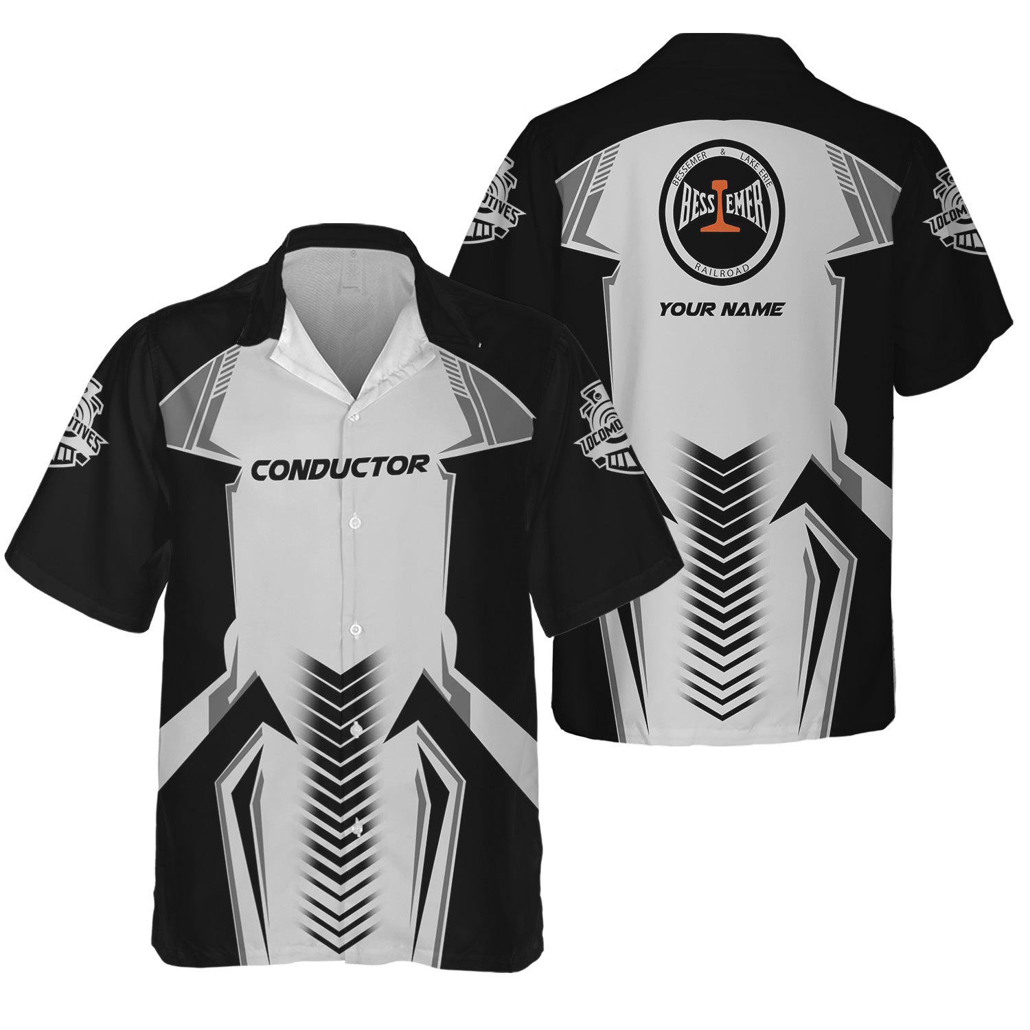 Railspirit Personalized Bessemer And Lake Erie Railroad Hawaiian Shirt Standout Style with Custom Position Train Shirt