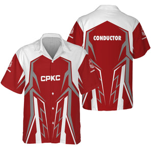 Railspirit Personalized Canadian Pacific Kansas City Hawaiian Shirt Futuristic Design with Custom Job CPKC Train Shirt