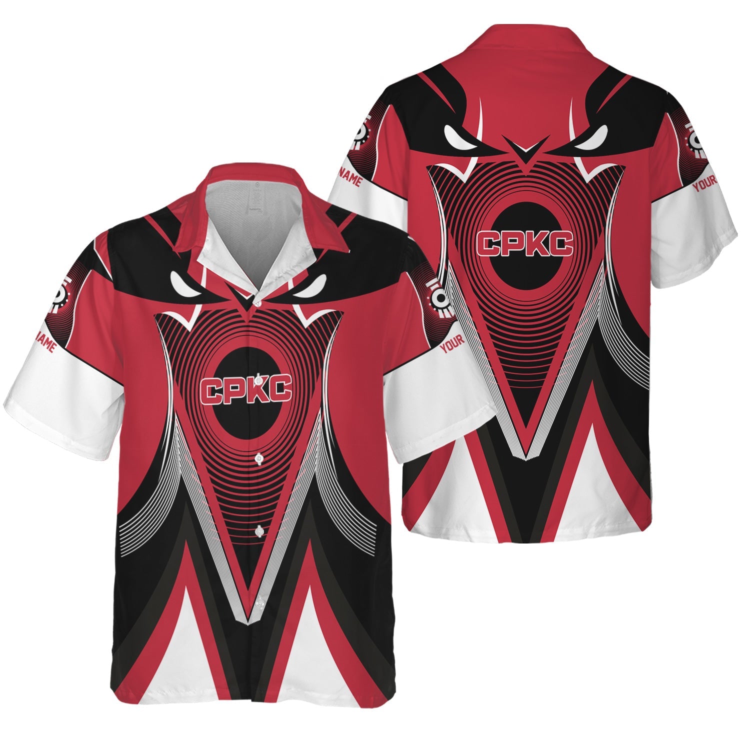 Railspirit Personalized Canadian Pacific Kansas City Hawaiian Shirt Vibrant Graphic Pattern CPKC Shirt For Train Enthusiasts