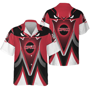 Railspirit Personalized Canadian Pacific Kansas City Hawaiian Shirt Vibrant Graphic Pattern CPKC Shirt For Train Enthusiasts