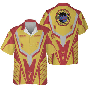 Railspirit Personalized Florida East Coast Railway Hawaiian Shirt Workwear-Inspired with Custom Position Train Shirt