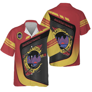 Railspirit Personalized Florida East Coast Railway Hawaiian Shirt Ripped Texture Style Train Shirt For Railroad Fanatic