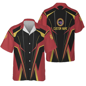 Railspirit Personalized Florida East Coast Railway Hawaiian Shirt Lightning-Edge Design Train Shirt For Railroad Lovers