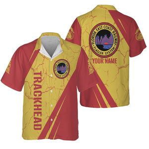 Railspirit Personalized Florida East Coast Railway Hawaiian Shirt Crackle Texture Style Shirt For Trackhead