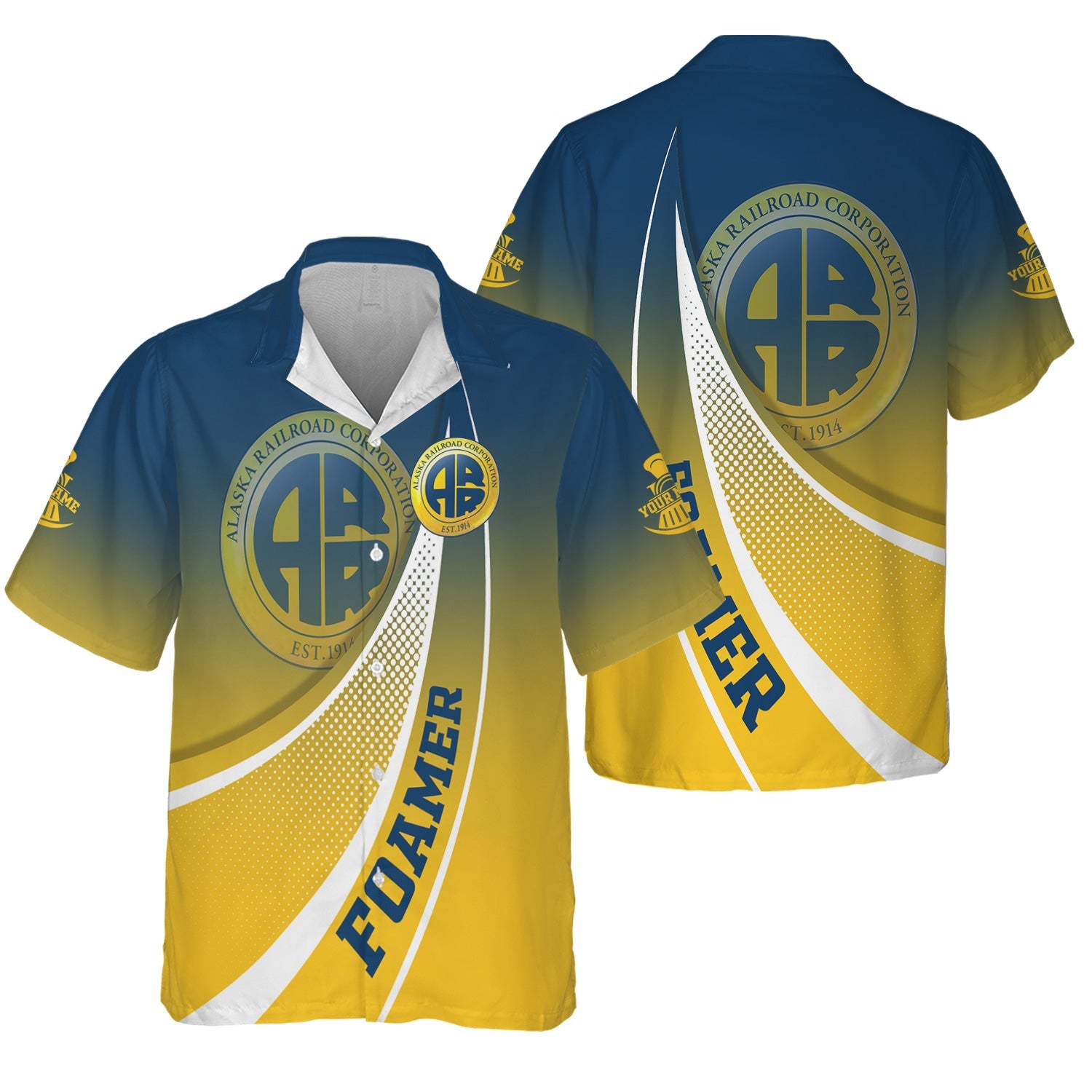 Railspirit Personalized Alaska Railroad Hawaiian Shirt Railway-Themed Style Shirt Gift Idea For Trainspotter