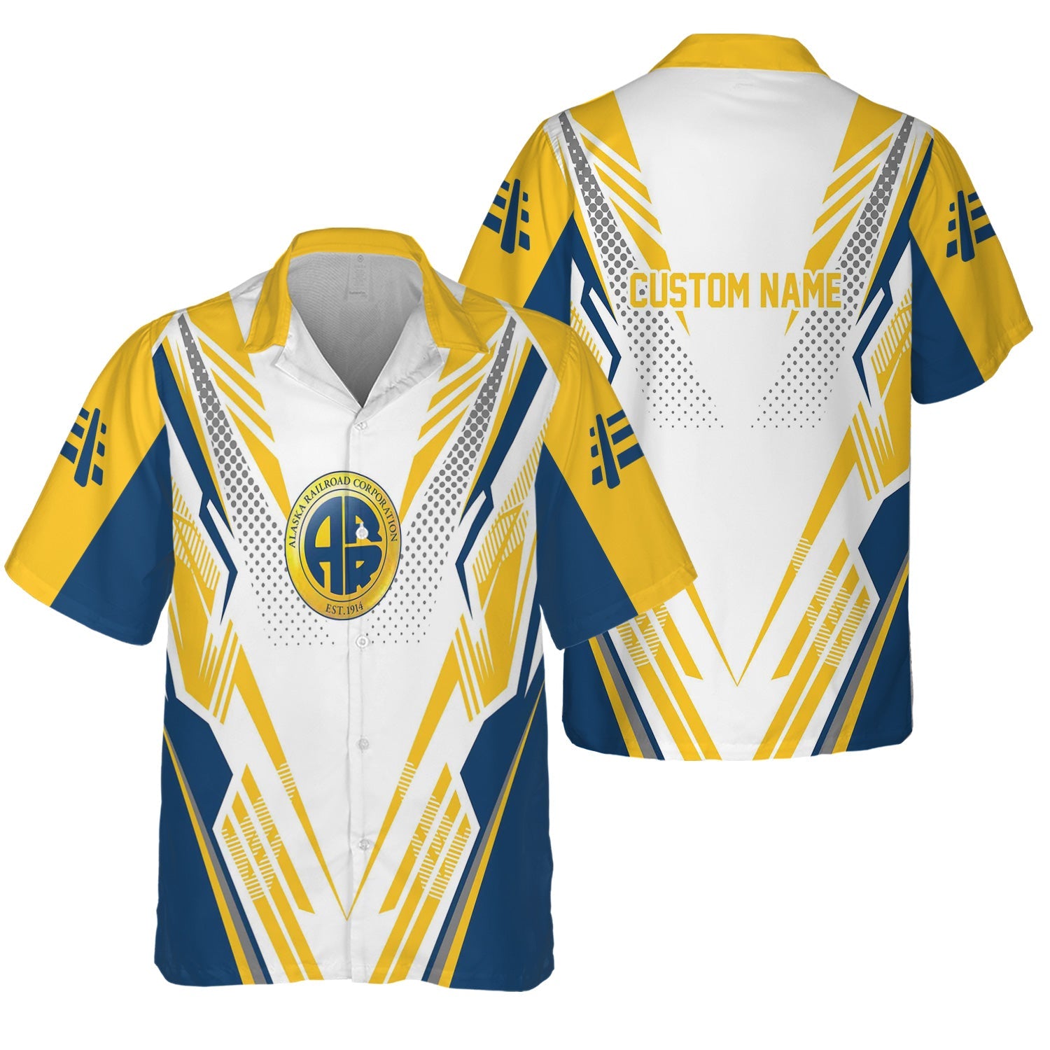 Railspirit Personalized Alaska Railroad Hawaiian Shirt Railroad Tribute Design Train Shirt for Train Lovers