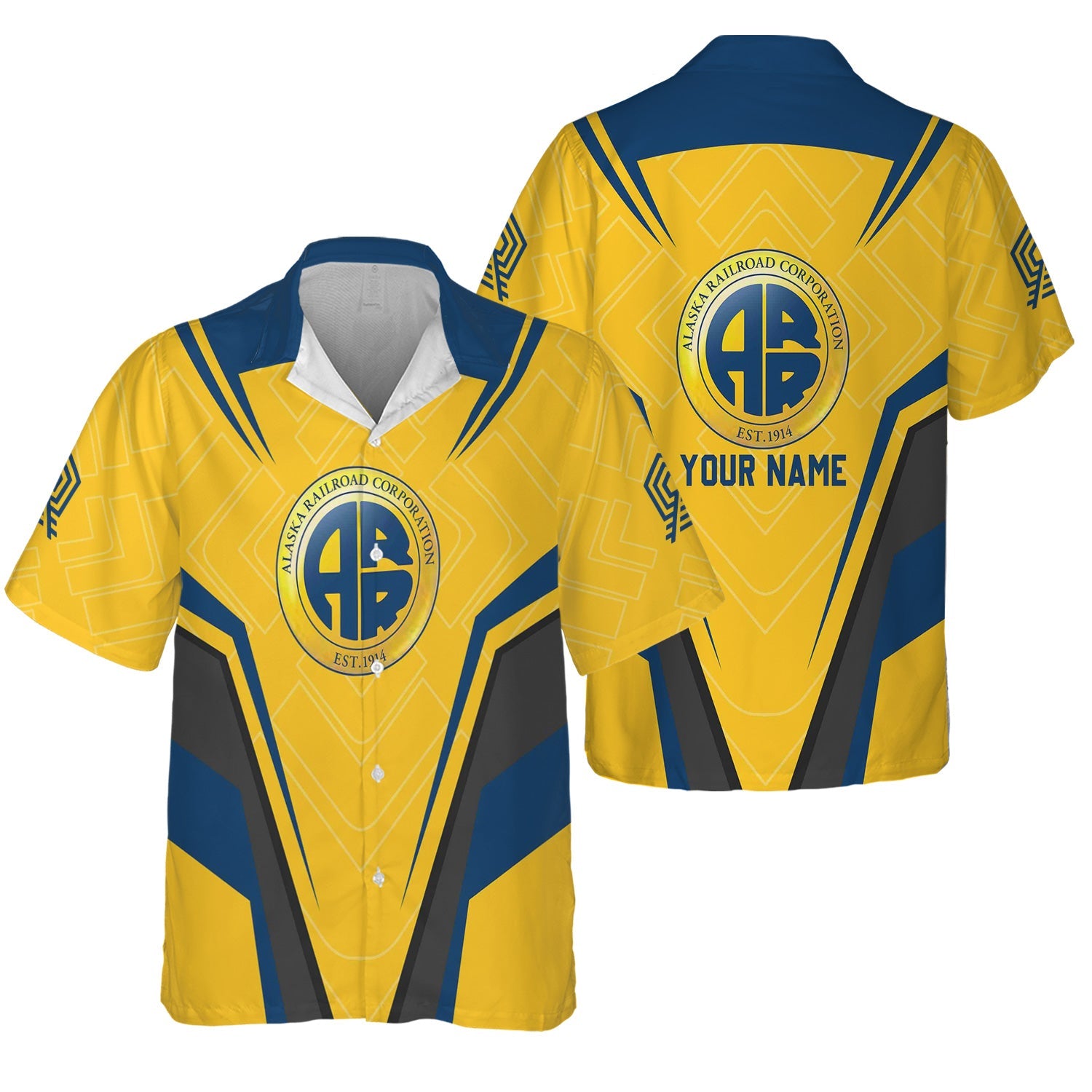 Railspirit Personalized Alaska Railroad Hawaiian Shirt Railway Inspired Apparel Train Shirt For Train Lovers