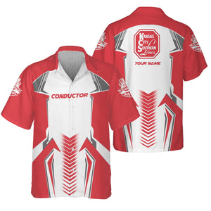 Railspirit Personalized Kansas City Southern Hawaiian Shirt Standout Style with Custom Position Train Shirt