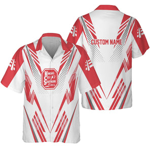 Railspirit Personalized Kansas City Southern Hawaiian Shirt Railroad Tribute Design Train Shirt for Train Lovers