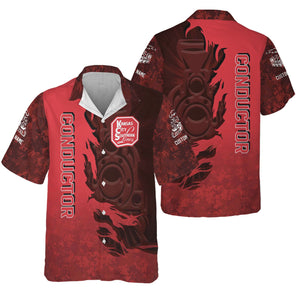 Railspirit Personalized Kansas City Southern Hawaiian Shirt Blazing Style with Custom Position Train Shirt