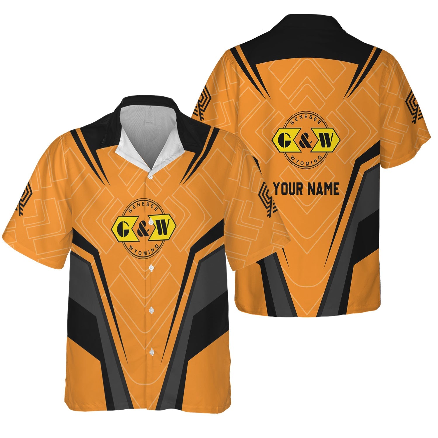 Railspirit Personalized Genesee & Wyoming Inc. Railroad Hawaiian Shirt Railway Inspired Apparel Train Shirt For Train Lovers