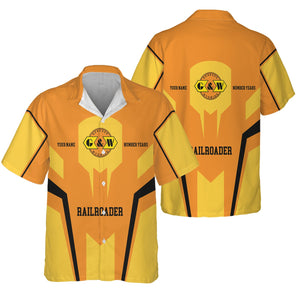 Railspirit Personalized Genesee & Wyoming Inc. Railroad Hawaiian Shirt Custom Year Railroader Shirt Gift Idea For Train Lover
