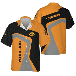 Railspirit Personalized Genesee & Wyoming Inc. Railroad Hawaiian Shirt Unique Design with Custom Job Position Train Shirt