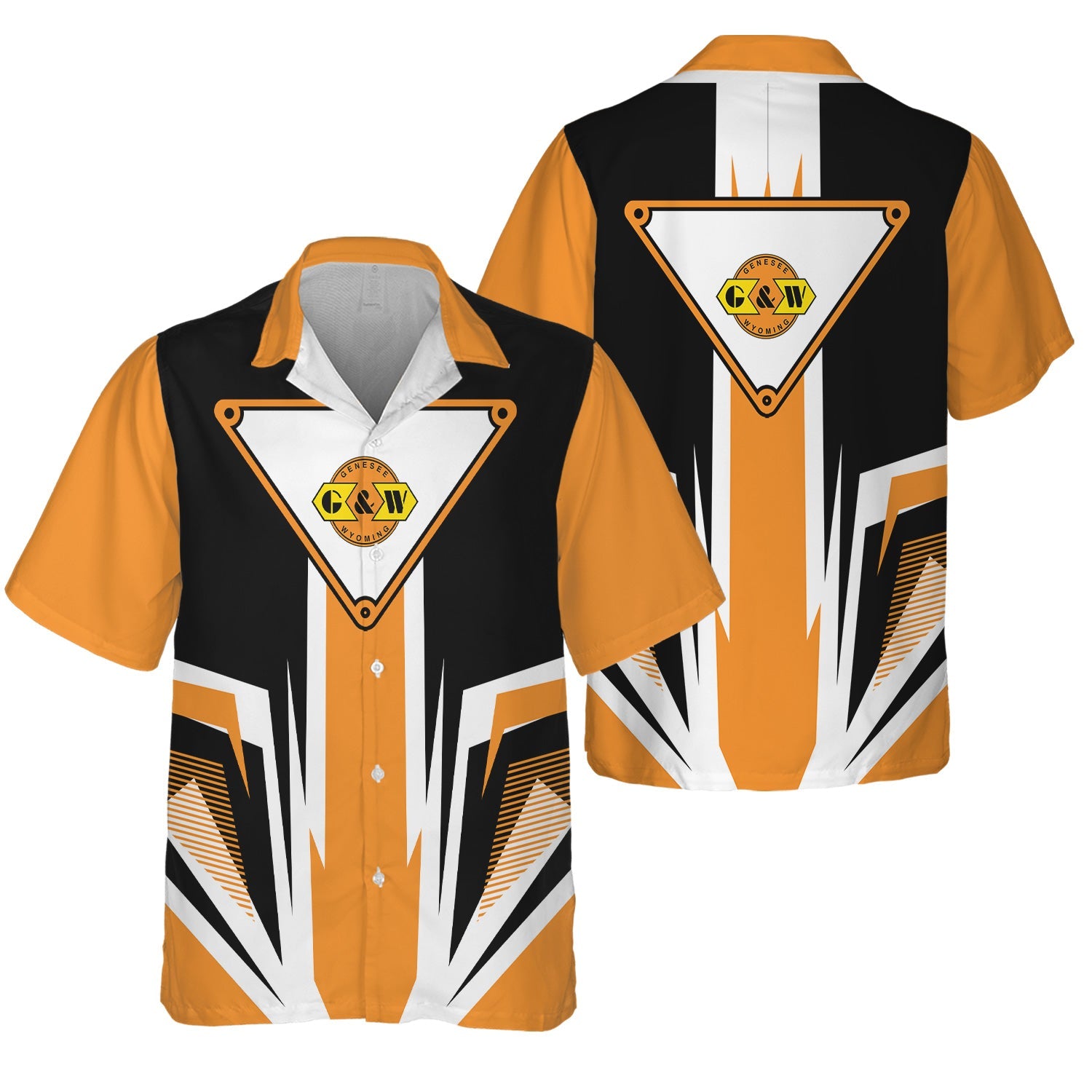 Railspirit Genesee & Wyoming Inc. Railroad Hawaiian Shirt Bold Graphic Style All Over Printed Shirt