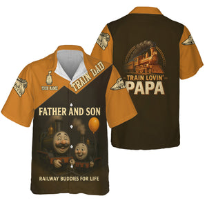 Railspirit Personalized Hawaiian Shirt Father And Son Railway Buddies For Life Shirt Gift Idea For Train Lover