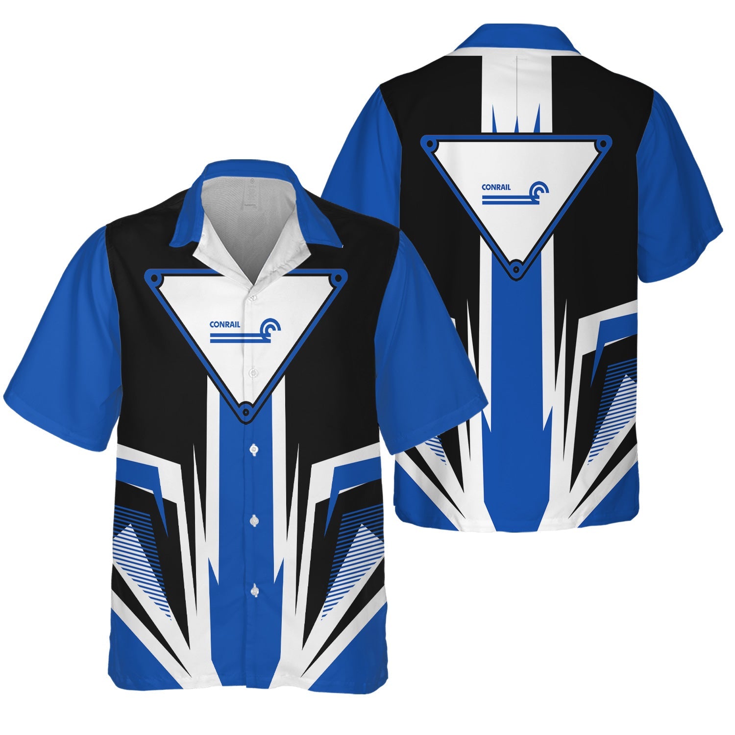 Railspirit Conrail Railroad Hawaiian Shirt Bold Graphic Style All Over Printed Shirt