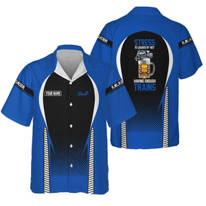 Railspirit Personalized Conrail Railroad Hawaiian Shirt Stress Is Caused By Not Having Enough Trains Shirt All Over Print