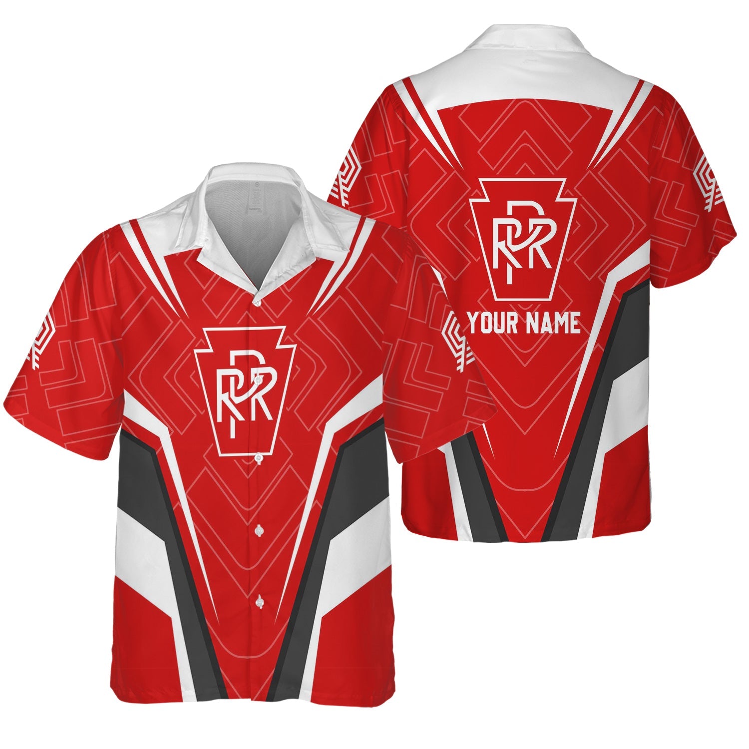 Railspirit Personalized Pennsylvania Railroad Hawaiian Shirt Railway Inspired Apparel Train Shirt For Train Lovers