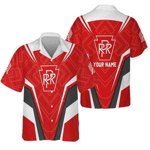 Railspirit Personalized Pennsylvania Railroad Hawaiian Shirt Railway Inspired Apparel Train Shirt For Train Lovers