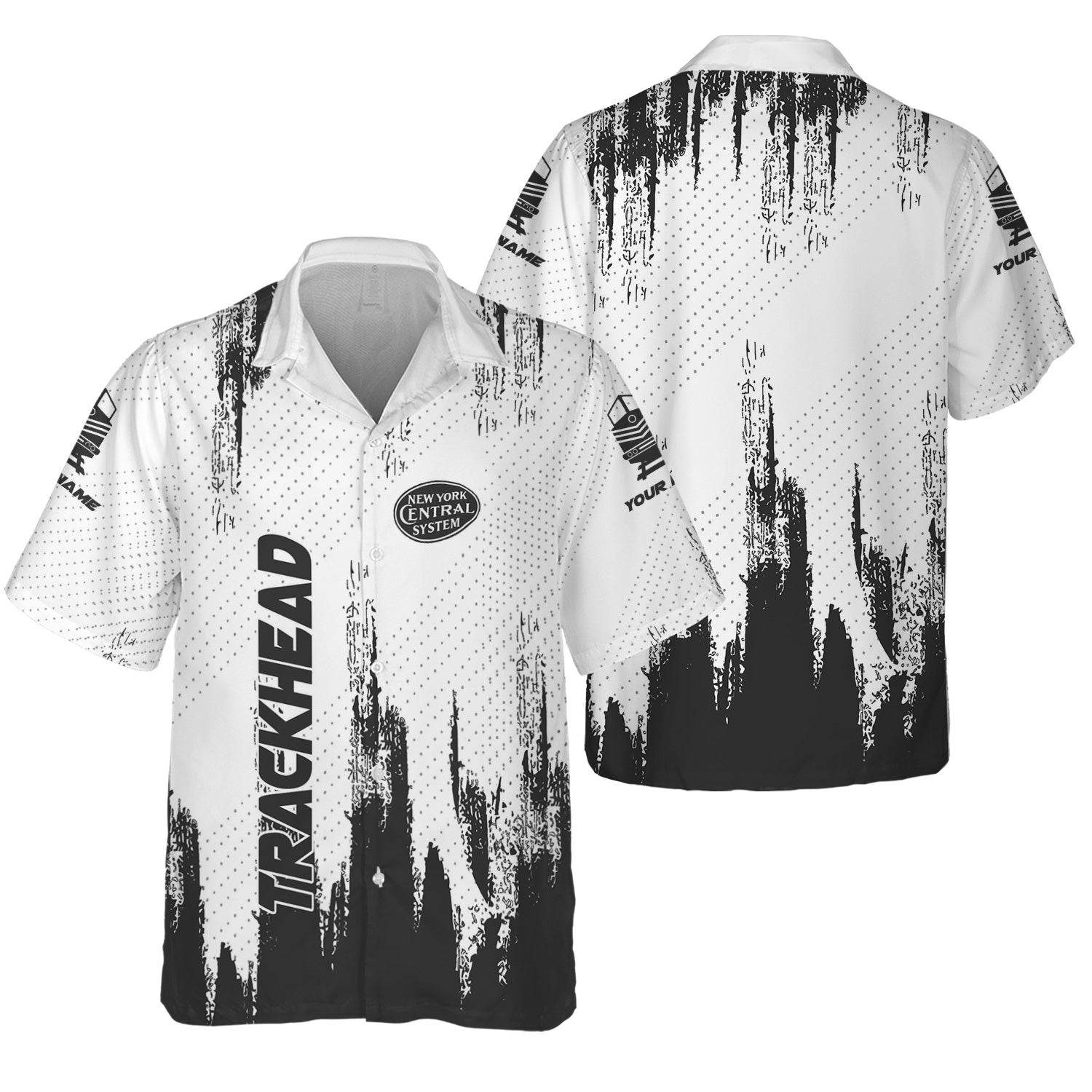 Railspirit Personalized New York Central Railroad Hawaiian Shirt Paint Impact Design Train Shirt for Trackhead